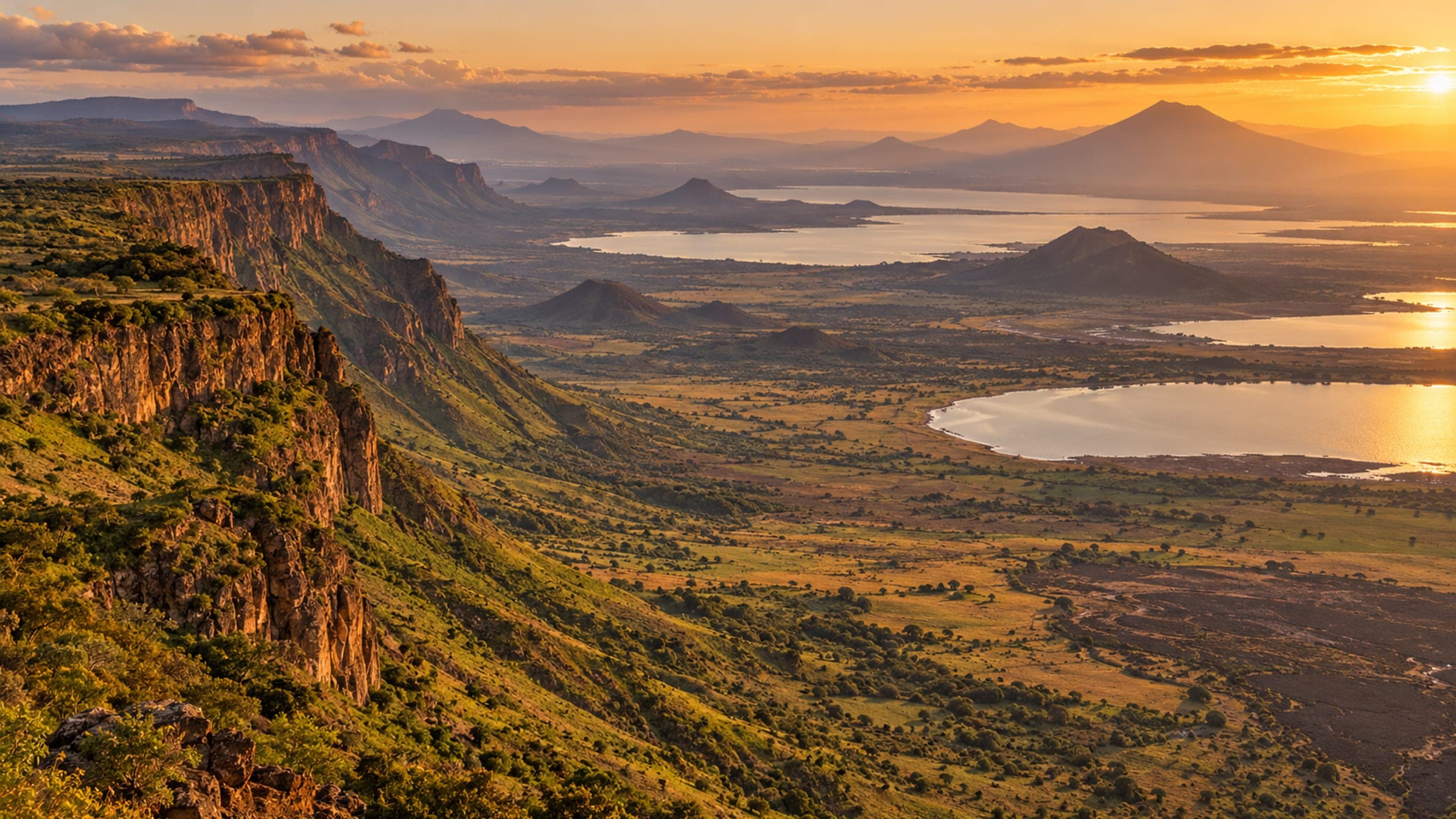 Kenya savanna at golden hour