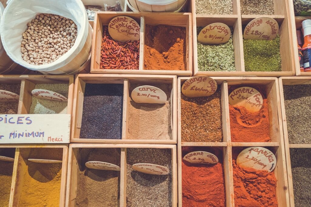 assortment, boxes, spices, powdered, containers, dry, ginger, healthy, ingredients, market, powder, shop, farmer's market, ginger, ingredients, market, market, market, market, market, powder, shop, shop, shop, shop
